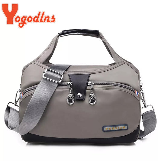 Yogodlns Nylon Shoulder Women's Bag Waterproof Handbag Large Capacity Crossbody Bag Fashion lady Handle Bag Multifunction Purse
