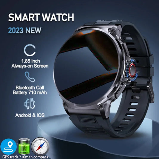 New 1.85-inch ultra HD smartwatch, GPS track, HD Bluetooth call; 710 mah large battery 400+ dial, suitable for Huawei Xiaomi